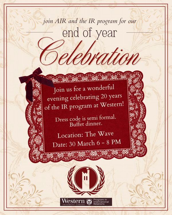 Invitation for IR Reception dinner March 30, 2026